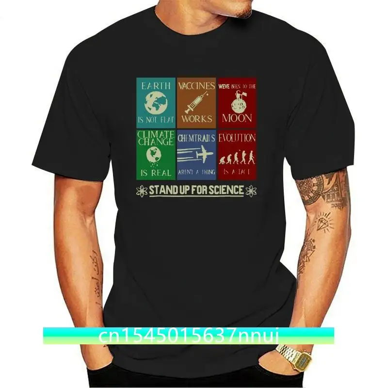 

Clothing The Earth Is Not Flat Vaccines Work - Science 4123 T-Shirt 2019 Herren Classic Short Sleeve T-Shirt Tee