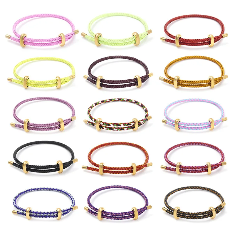 

Wire Rope DIY Hard Gold Beads Wire Bracelet Transfer Beads Bi Directional Adjustment Lovers Fashion Trend Bracelet Gift for Love