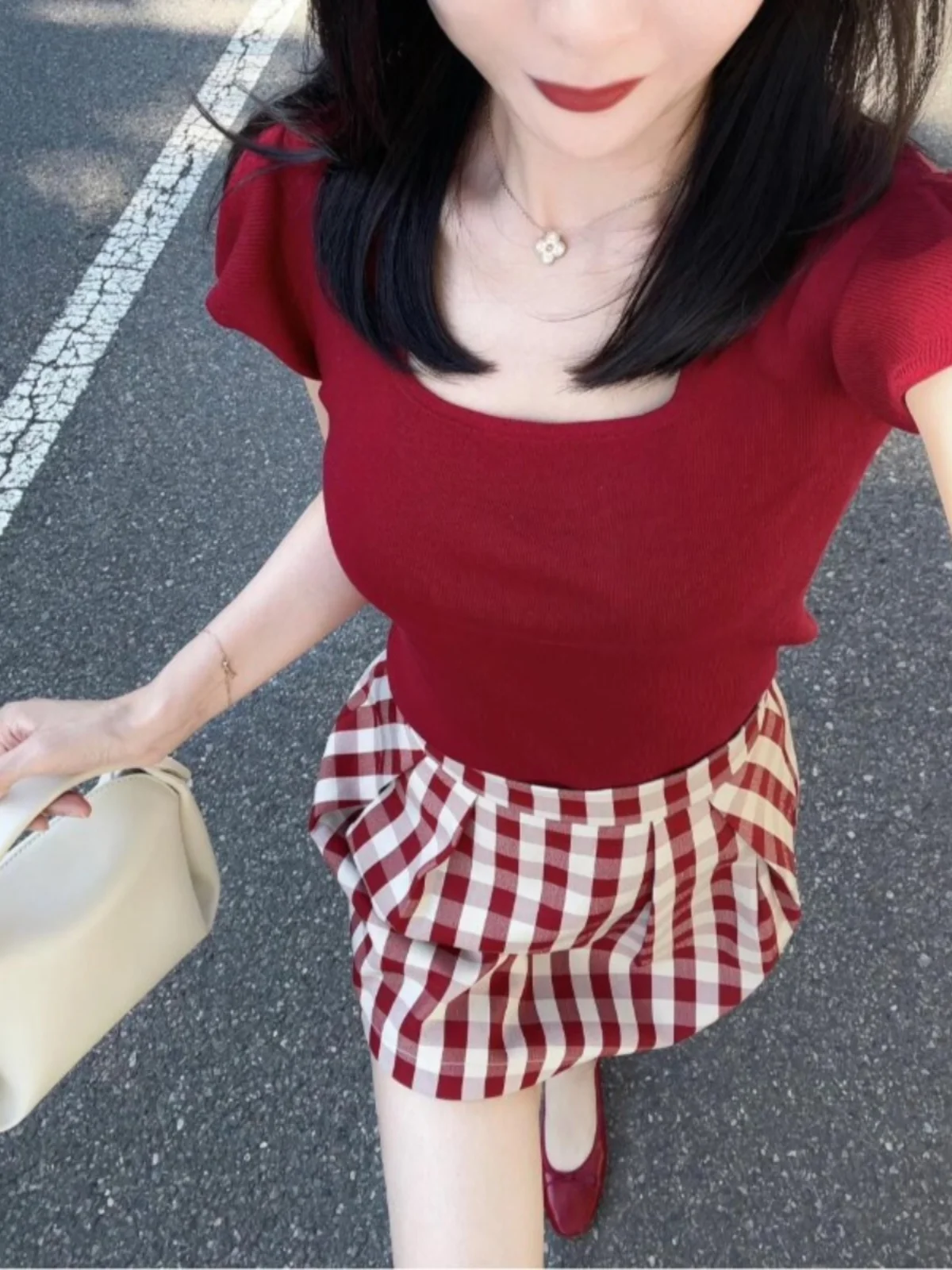 Европейские товары модный комплект в стиле вестерн допаминовый красный вязаный