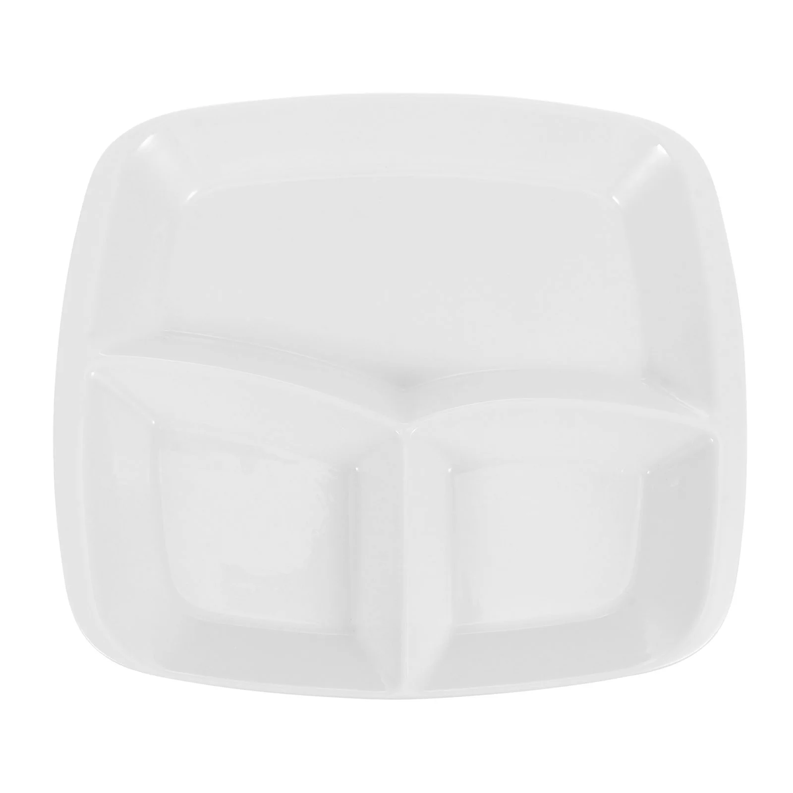 

1Pc Beautiful Three-compartment Dish Breakfast Plate Divided Dish (White)