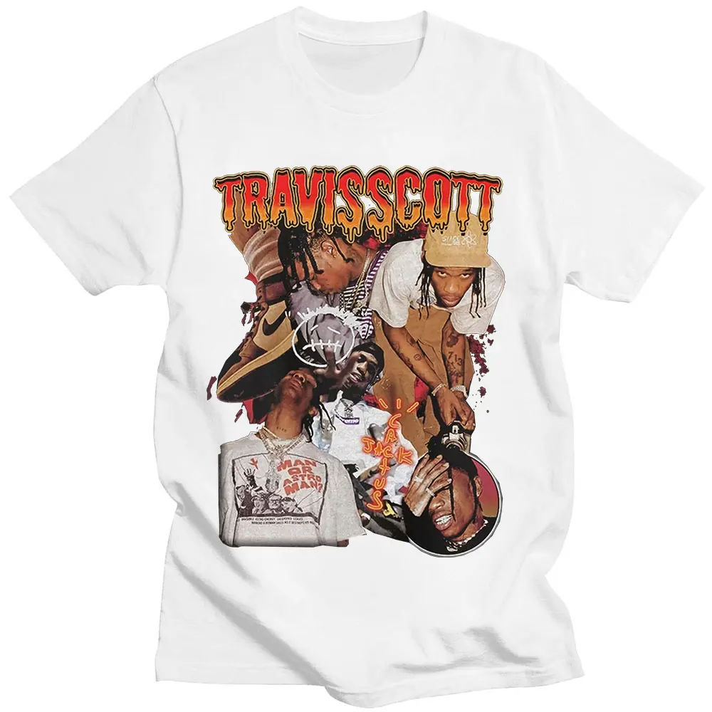 

Travis Scott T Shirt Men Women Oversized T Shirts Vintage Hip Hop Astroworld Tour T-shirt Cactus Jack Unisex 100% Cotton Tees