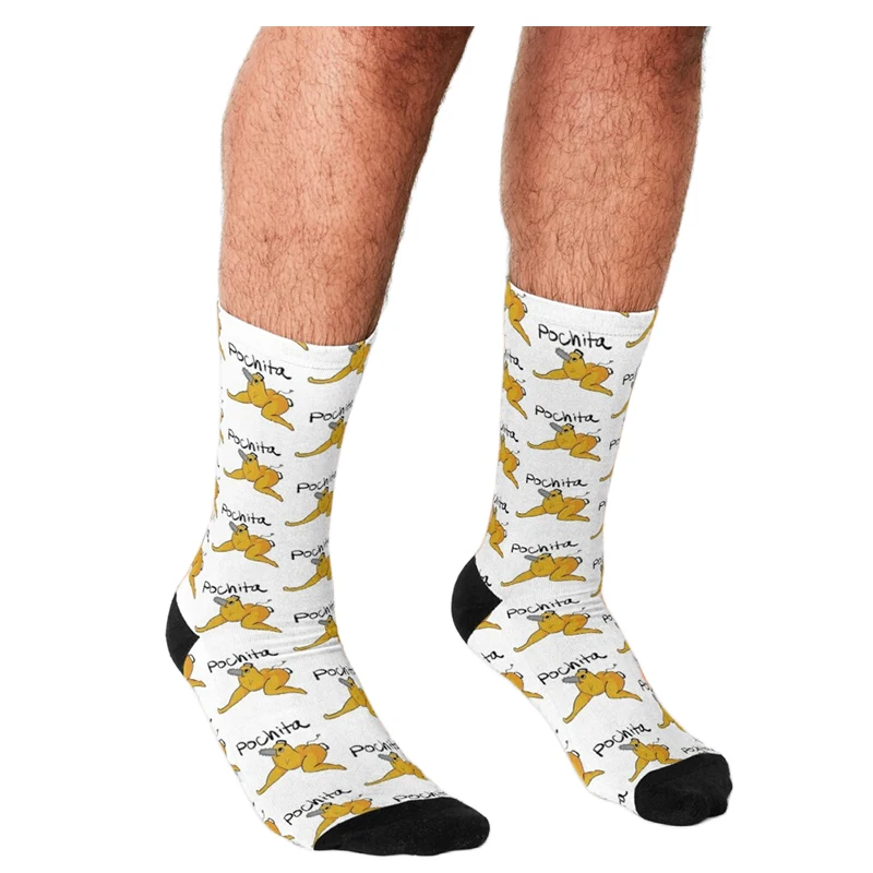 Men's Funny socks Pochita Ice Cream Skin Chainsaw Man Socks harajuku Men Happy hip hop Novelty boys Crew Casual Socks for men images - 6