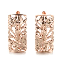 grier fashion summer hollow flower wedding jewelry earring 585 rose gold geometric pattern earrings for women party gifts