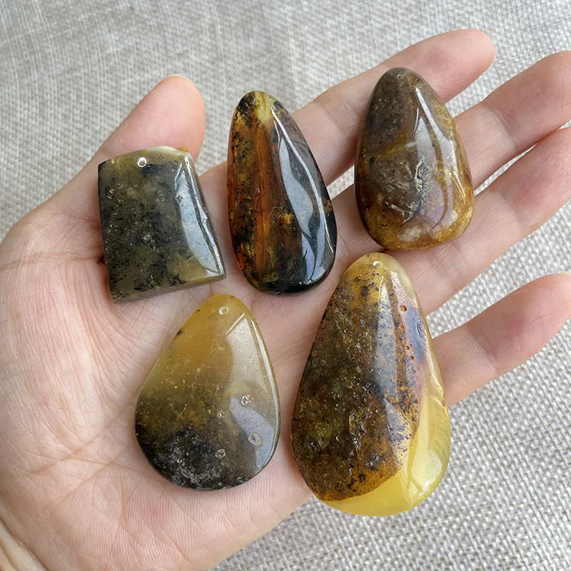 

100% Real Amber Pendant for Women Diy Jewelry Wholesale Unique Teardrop Natural Plant Original Baltic Stone for Chain Necklace