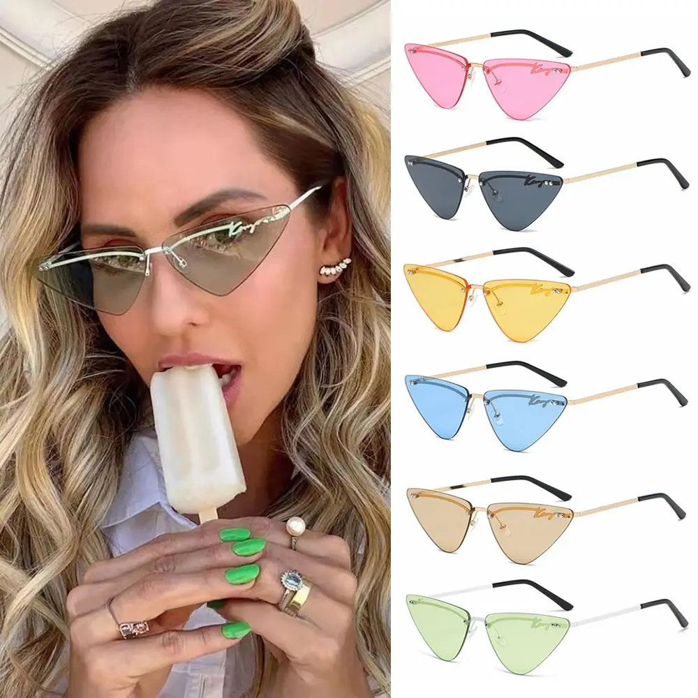 

Женские солнцезащитные очки без оправы, в стиле ретро