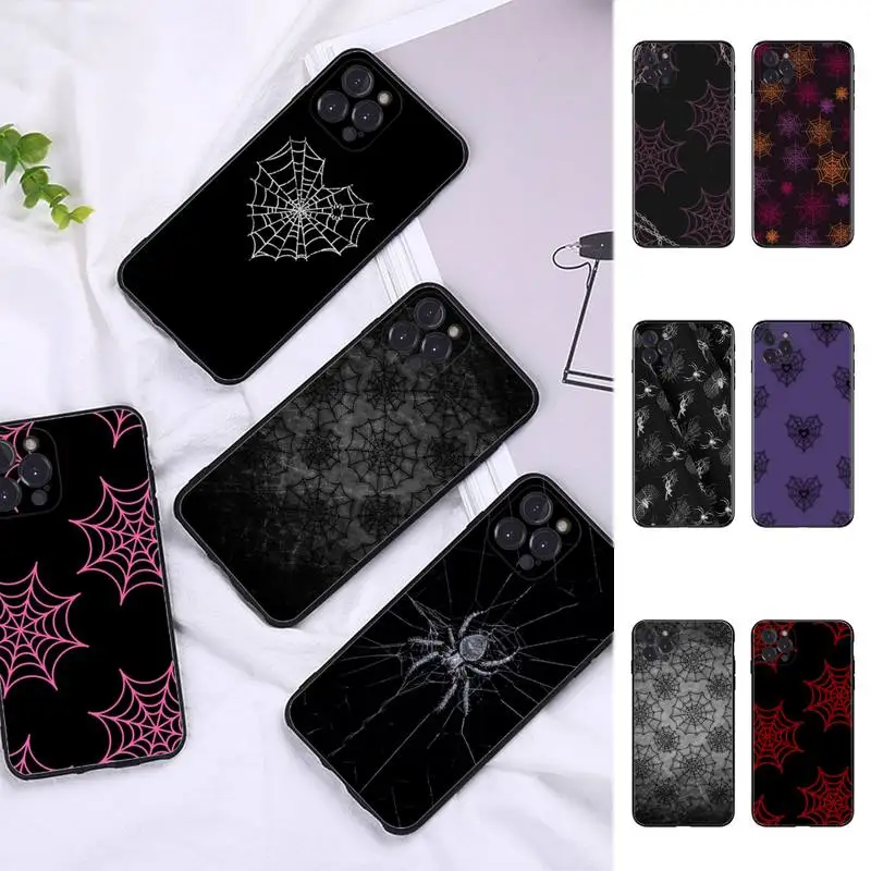 

Spider Web Phone Case For iPhone 6 7 8 Plus 11 12 13 14 Pro SE 2020 MAX Mini X XS XR Back Funda Cover