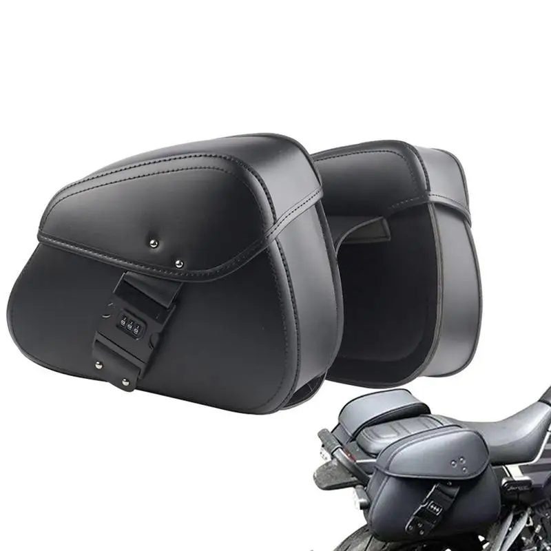 

1 Pair Universal Motorcycle Saddlebag Model Side PU Leather Luggage Saddlebag Large Capacity Dual Locomotive Storage Tool Pouch