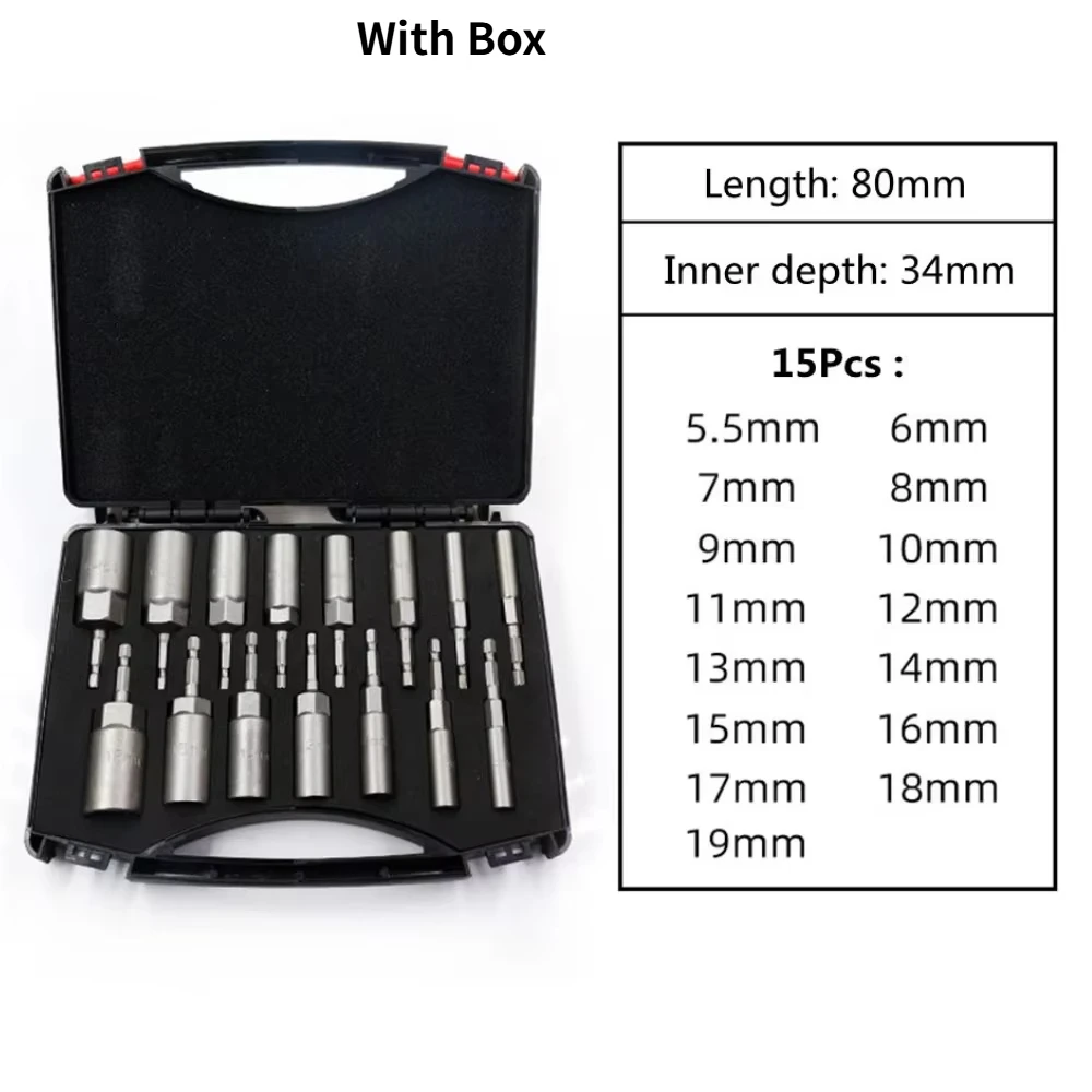 

Насадки торцевые Krachtige 00963 хромованадиевая сталь 14 шт.