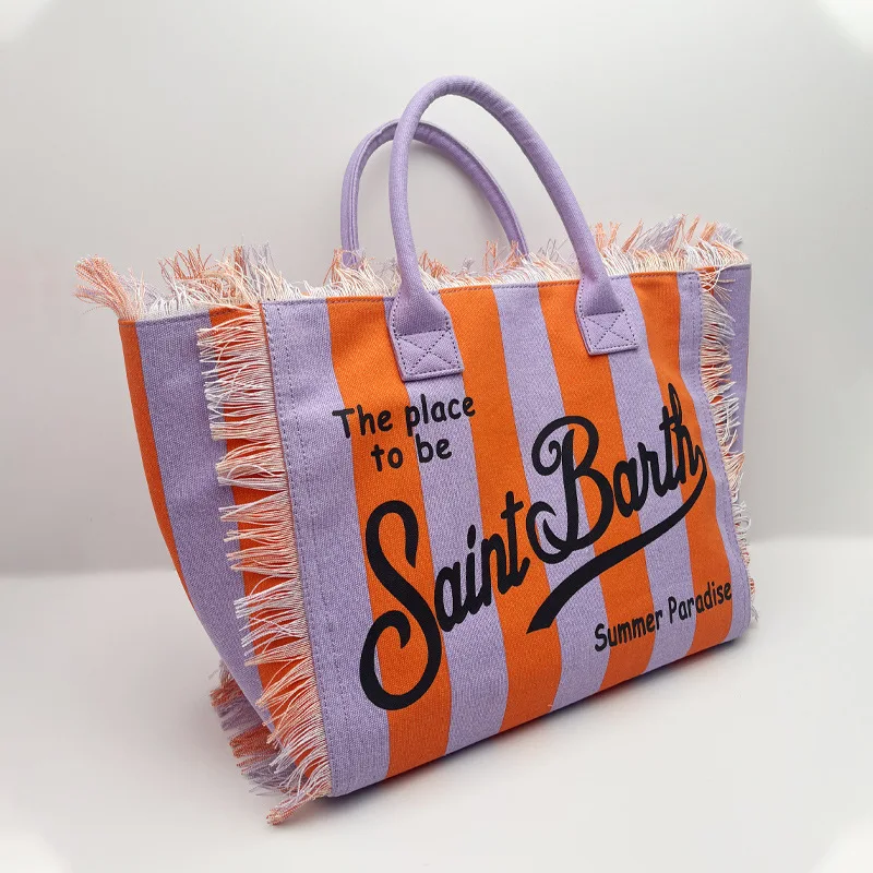 Новая женская вместительная Холщовая Сумка SAINT BARTH 2024 для отдыха туризма ручная