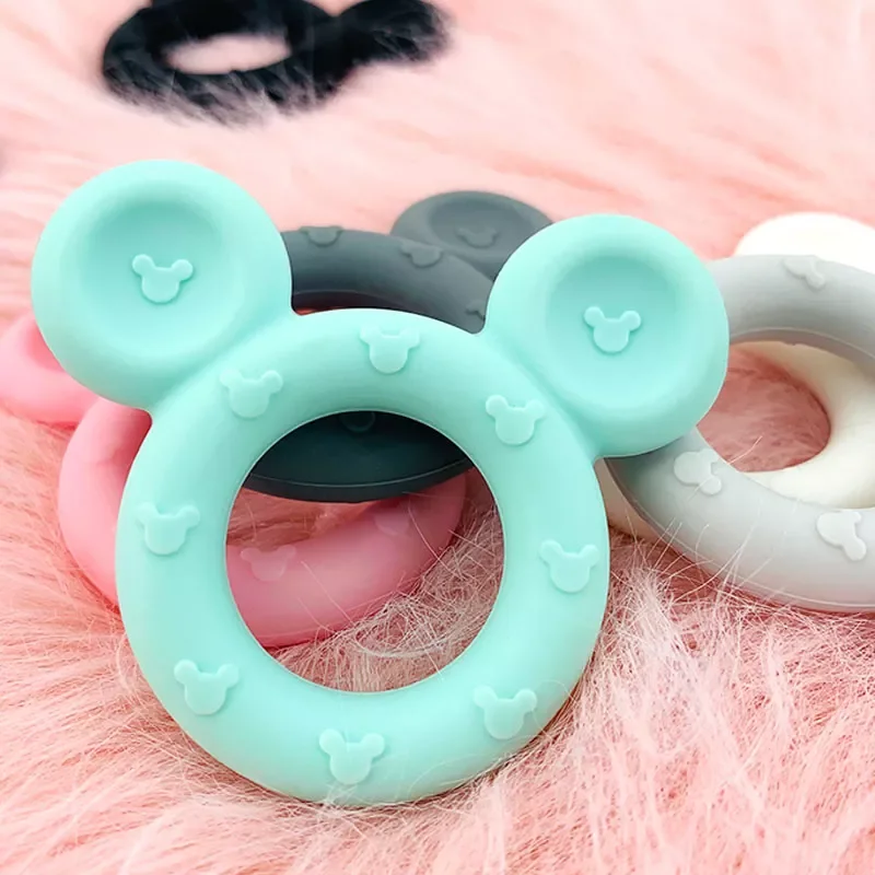 

New BPA Free Baby Silicone Teethers Food Grade Cute Turtle Tiny Rod Teething Necklace Baby Shower Gifts Cartoon Animals Teether
