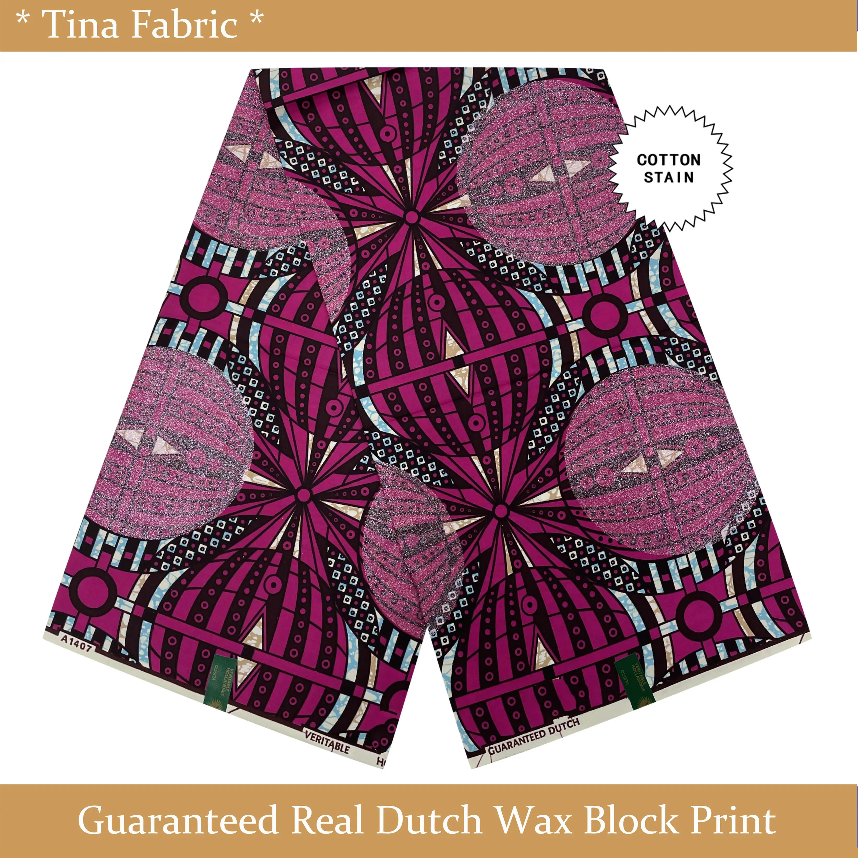 

Real Grand Super Ankara Glitter Glam Wax Prints Fabric 100%Original Super African Wax Batik Cotton Fabric For Dress 6 Yards