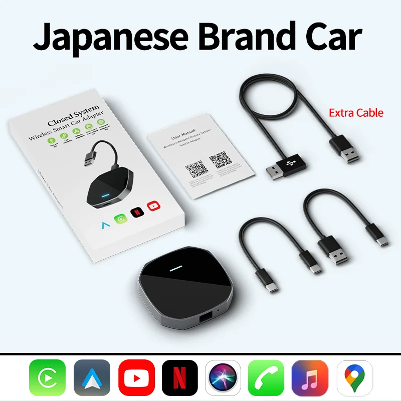 

Беспроводной Android Auto Apple iPhone CarPlay адаптер Smart AI Box USB мультимедийное видео для Youtube автомобильные аксессуары для Benz Audi
