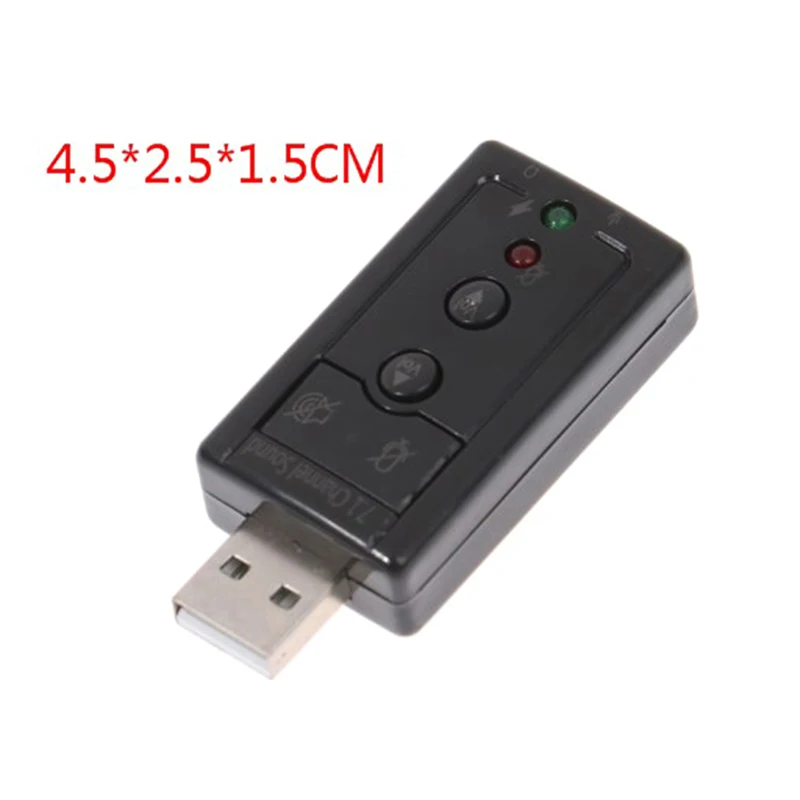 

1Pcs External Mini USB 2.0 3D Virtual 480Mbps 7.1 Channel Audio Sound Card Adapter for PC Desktop Notebook