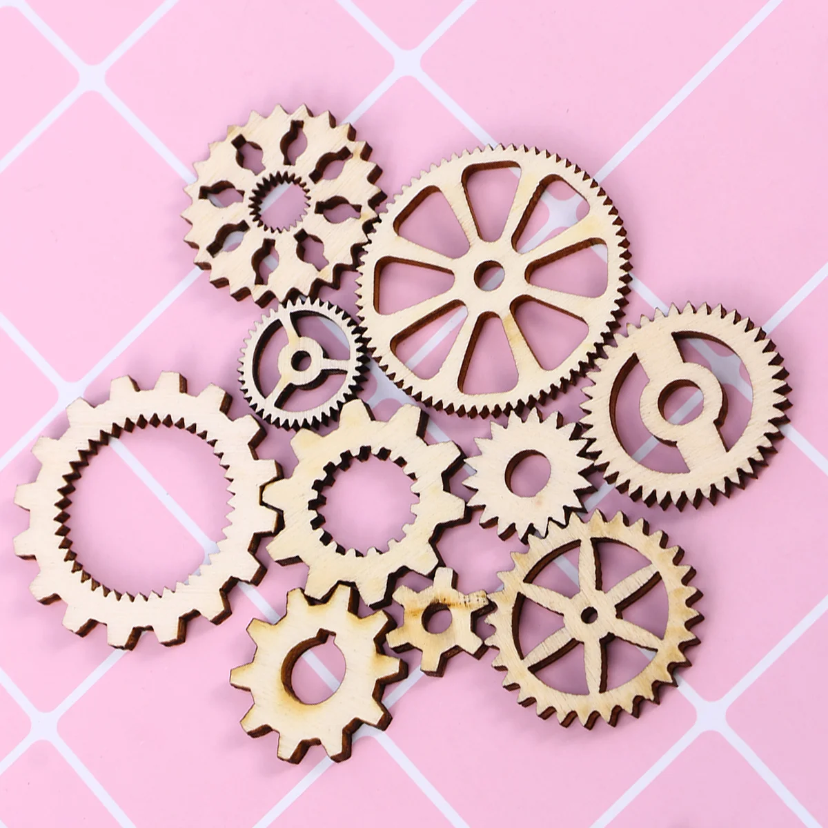 

Gear Wooden Wood Craft Unfinished Ornaments Pieces Diy Chips Cutouts Slices Crafts Embellishments Buttons Wheel Mini Gears