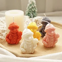 christmas snowman candle silicon mold for epoxy resin diy aromatherapy plaster candle soap making set gifts craft home decor