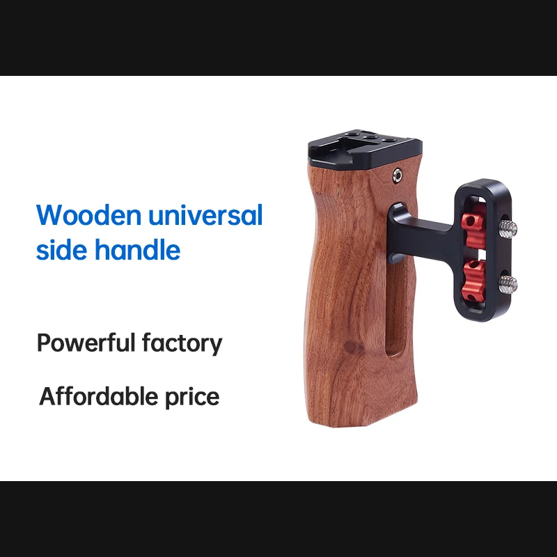 

SLR Camera Cage Accessories Side Grip Solid Wood Handle Wood Chute Universal Side Handle-010