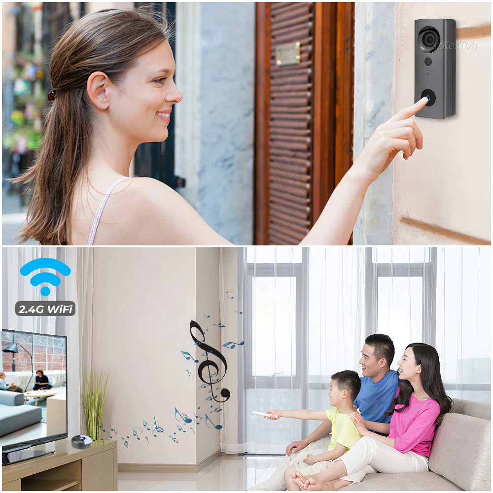 Дверной звонок Tuya для умного дома 1080P HD Wi-Fi | Безопасность и защита