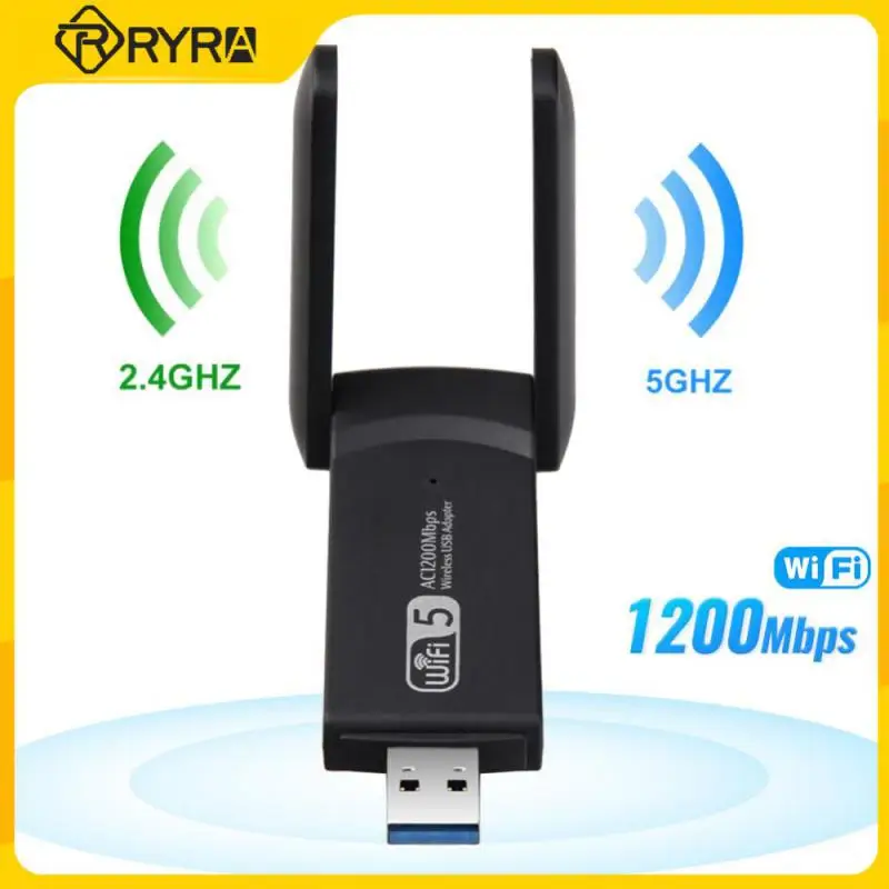 

Беспроводная сетевая карта RYRA, 1200 м, Беспроводной Wi-Fi приемник, USB3.0, двойная антенна, гигабитная Двухчастотная беспроводная сетевая карта