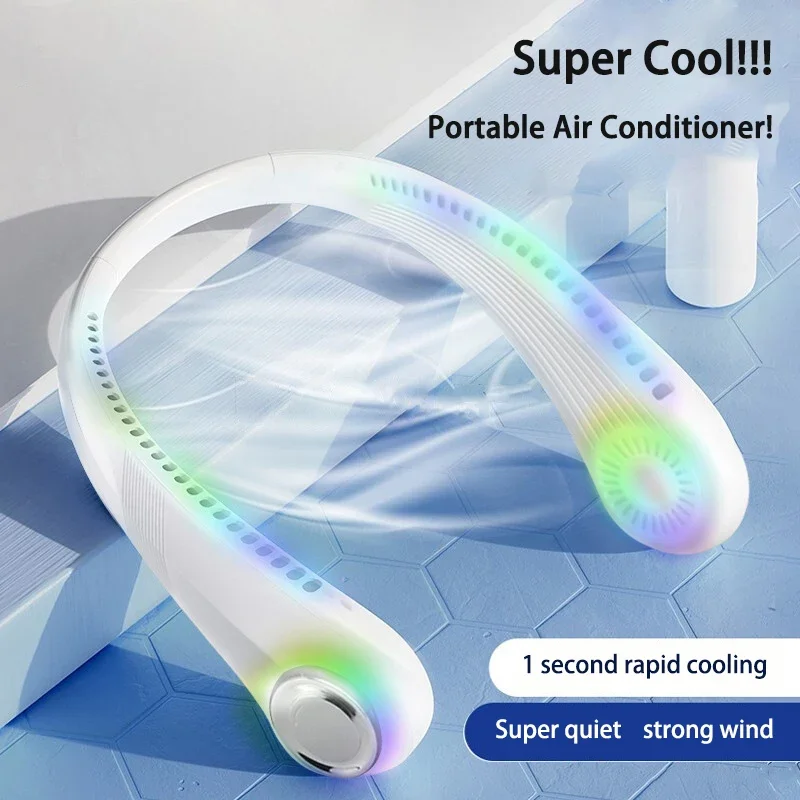 

Hanging Neck Fans Mini Portable Bladeless USB Rechargeable Mute Sports Fan For Outdoor Ventilador Abanicos Cooling Electric Fan