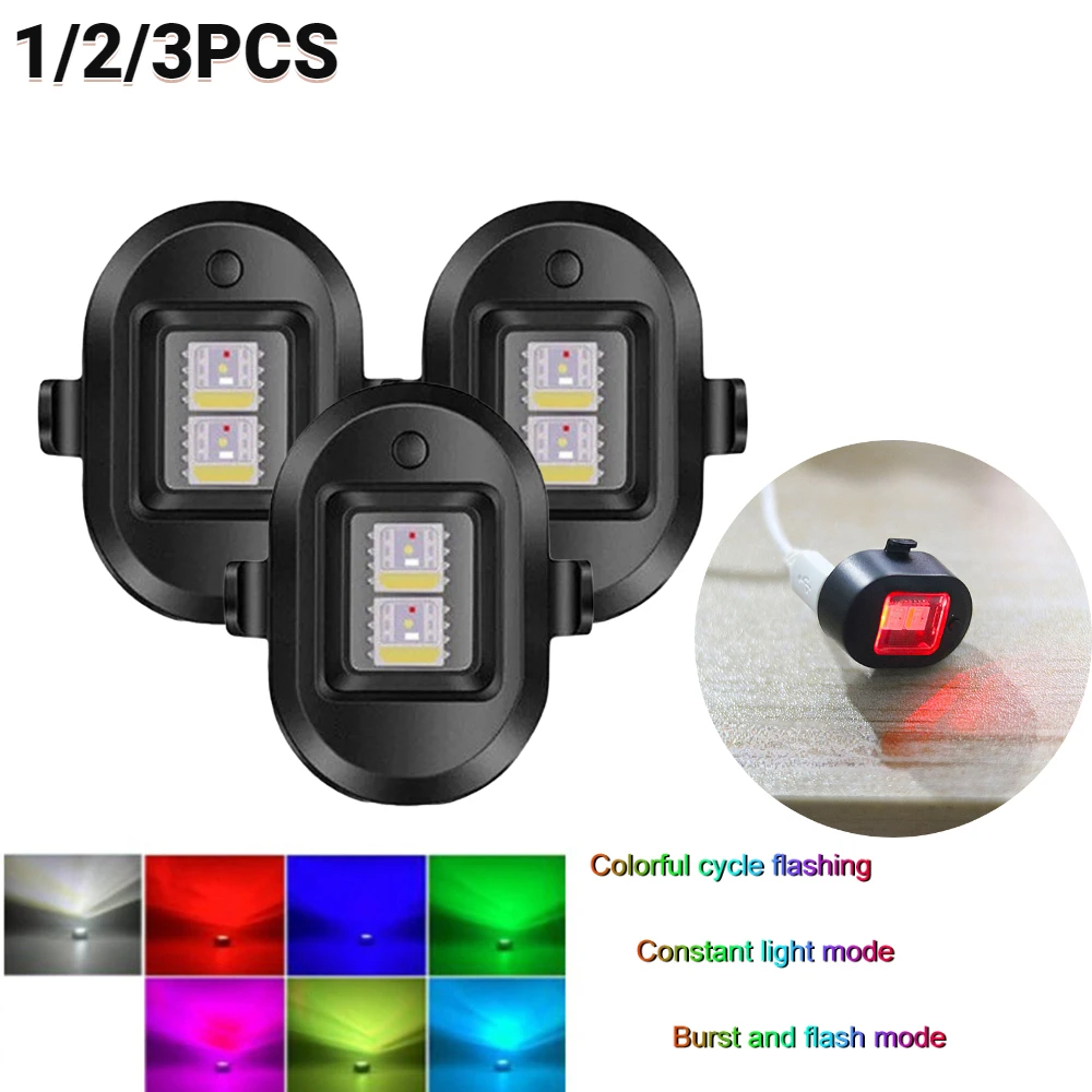

Bike Light Universal Strobe Warning Light 7 color USB Waterproof LED Emergency Lights Night Strobe Lamp Motorcycle Bike Access