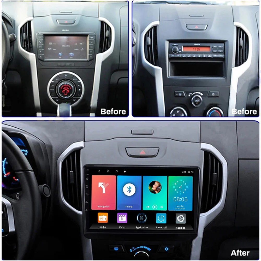 Автомобильное радио для Chevrolet S10 Isuzu DMAX 2015 2016 2017 2018 Android 2 DIN 9 дюймов сенсорный экран