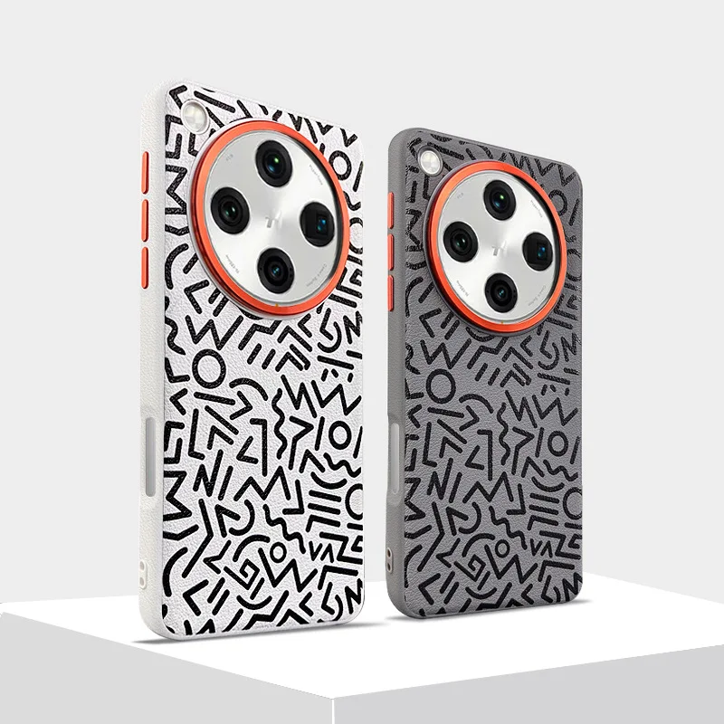 Кожаный чехол Find X8 Ultra Magnetic Line Paintings для OPPO X8S Plus Pro с металлическими линзами и