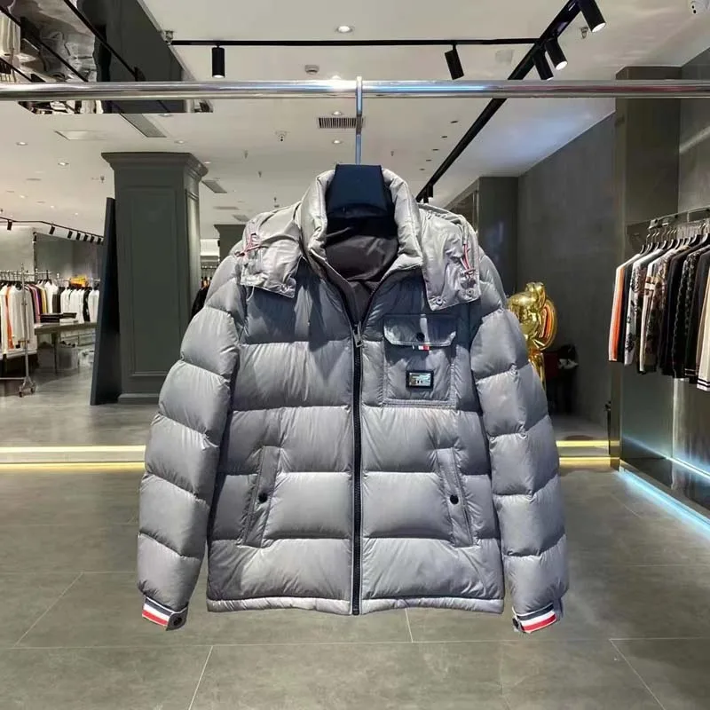 New Down Jackets Winter Warm Outwear TB Brand Fahion Style Men's Down Jacket High Qaulity Warm Hooded Thick Puffer Jacket