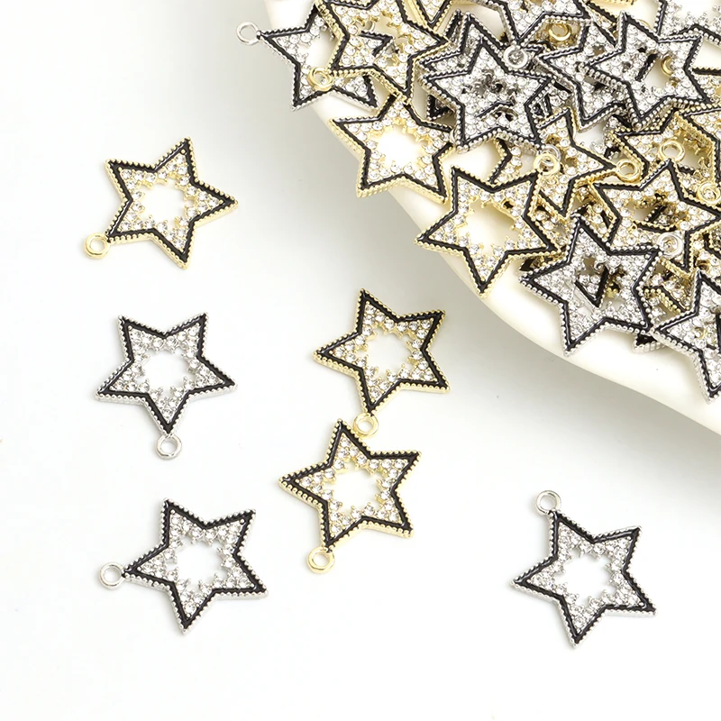 10 шт. эмалевые подвески в виде звезд