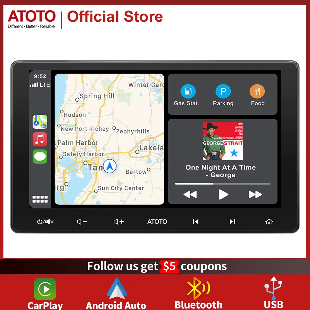 

Мультимедийный видеоплеер ATOTO F7, 2 din, Android, 10 дюймов, 178 °