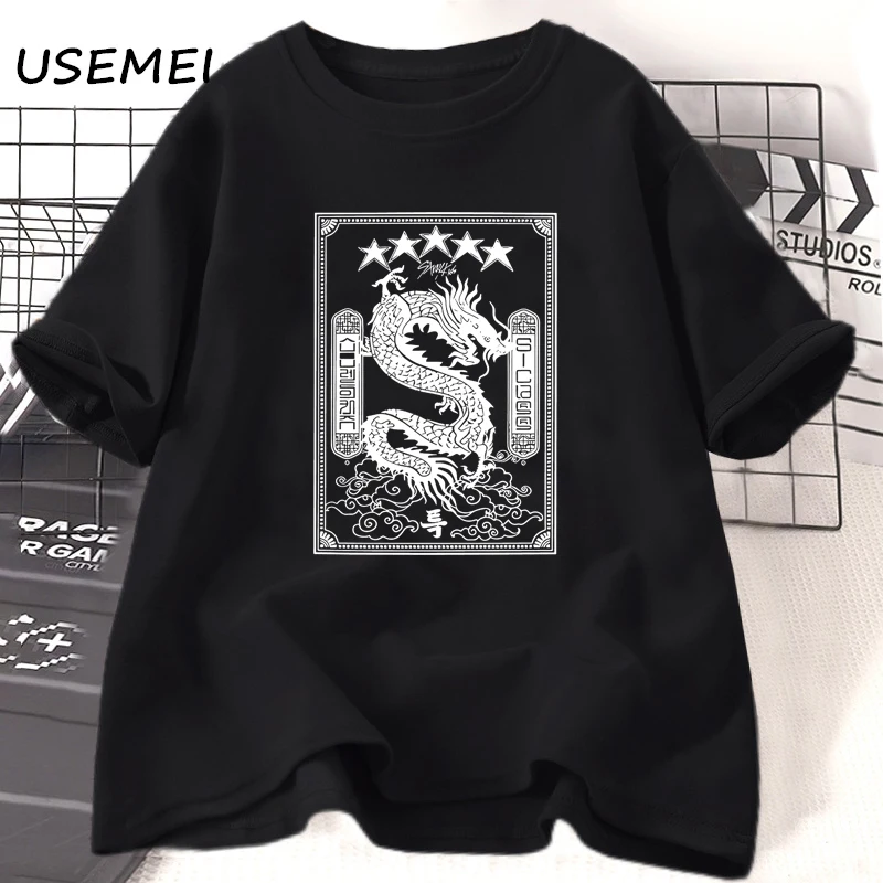 

Stray Kids 5 Star T Shirt Cotton Summer Vintage T-Shirt 90s Kpop Tee Korean Style Oversize T-shirt Cotton Casual Womens Clothing