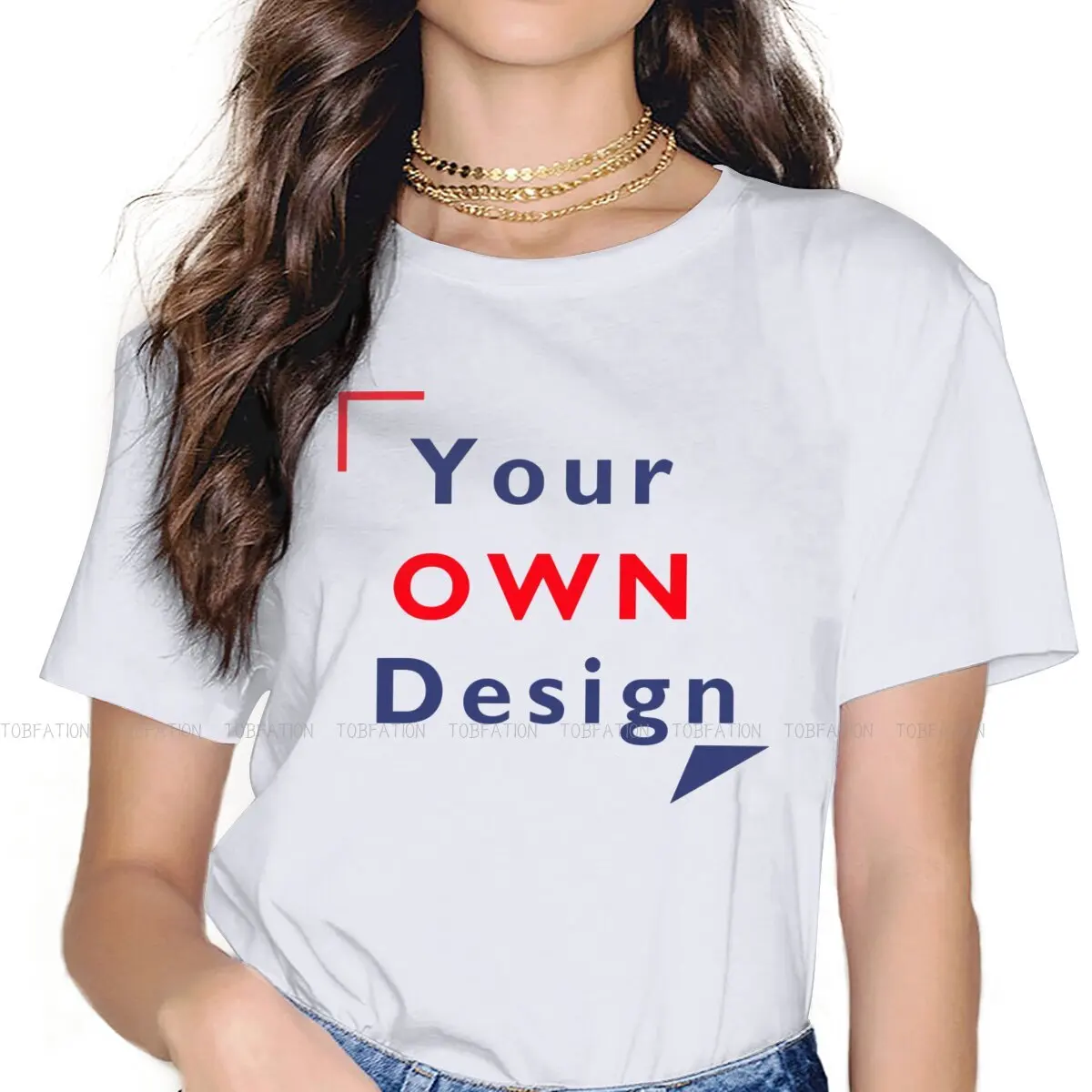 

Your Own Design Round Collar TShirt Custom Customize Unique Exclusive Gift Giving Fabric Basic T Shirt Woman Fashion 4XL