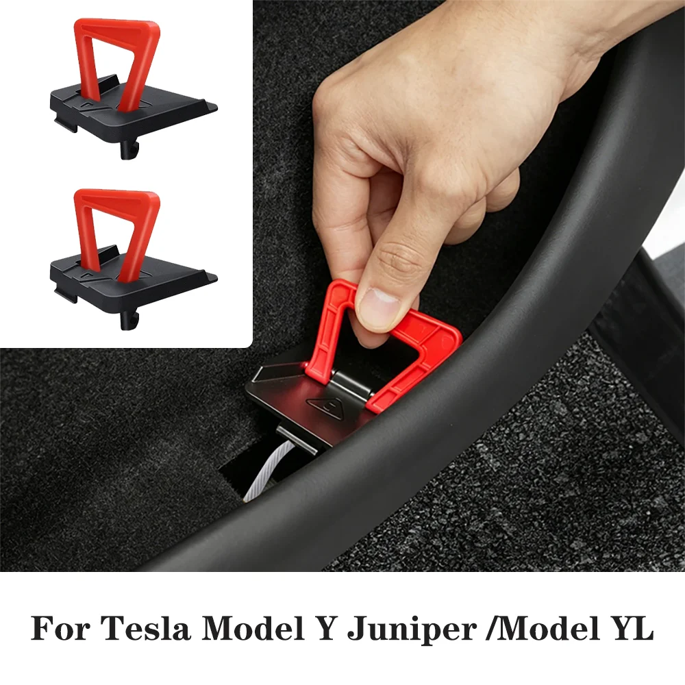 Фото Для Tesla Model Y/YL Launch Juniper 2025 2026: Ручка экстренного открывания задней двери, трос безопасности для ручного разблокирования двери, автомобильные аксессуары №1
