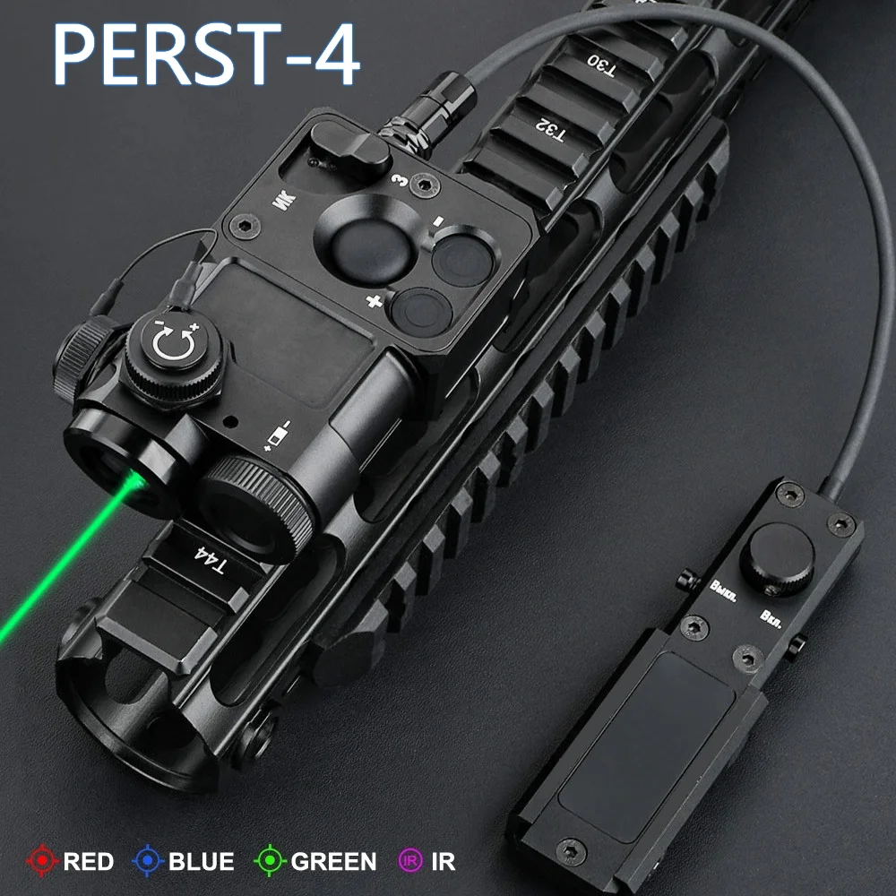 WADSN Airsoft PERST-4 amaçlayan lazer tam Metal PEQ kırmızı yeşil mavi IR Strobe lazer DBAL A2 PEQ15 açık silah avcılık silah ışık