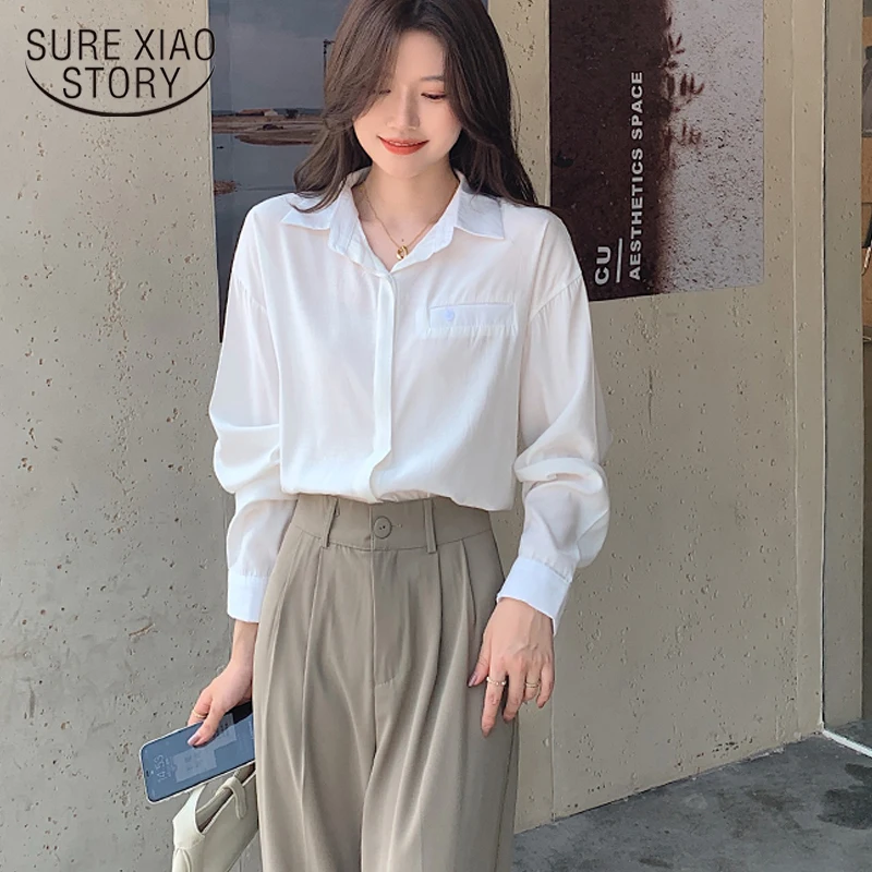 

Женская Офисная элегантная белая и синяя блузка и топы, Новая модная женская рубашка с длинным рукавом, шикарная Женская одежда, блузы 22210