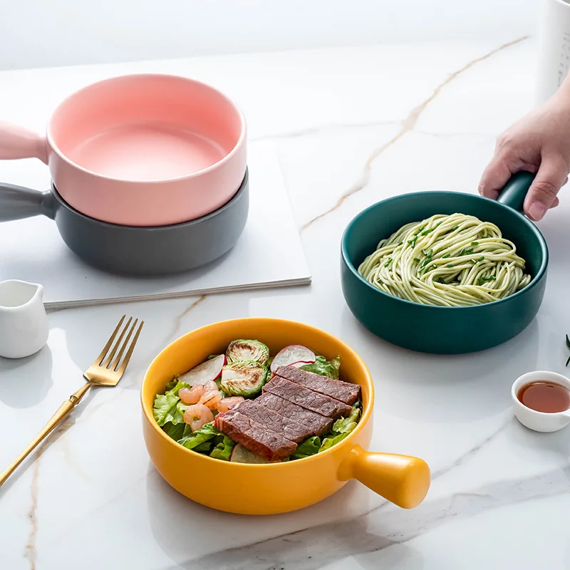 

French Onion for Soup Crocks Oven Safe,Porcelain Bowl with Handle Full Capacity Cereal,Chili Pot,Stew Cheese,Tortilla Soup Bowl