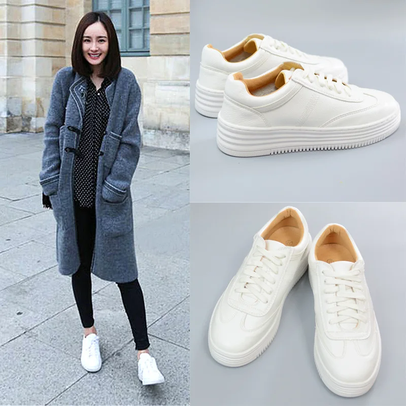 On Platform Off White Female Sneakers Girl White Basketball Woman Flats 2023 Women Leather Casual