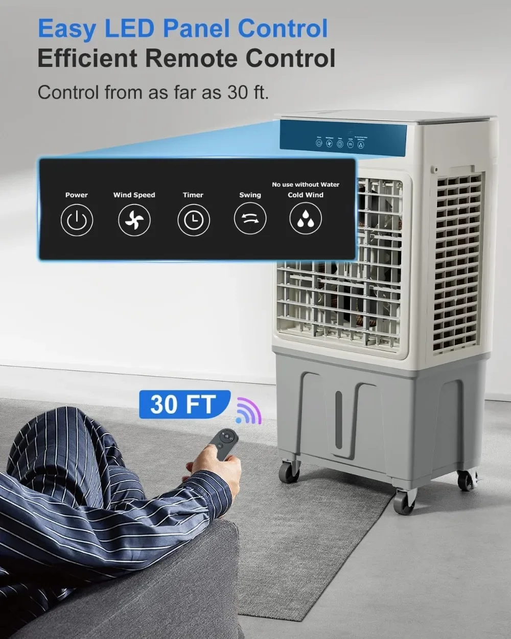 2100CFM портативные кондиционеры с дистанционным управлением 3-в-1 Испарительный