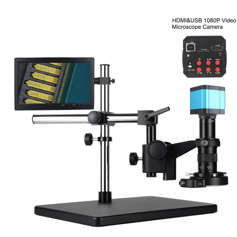

Промышленный микроскоп, видеомикроскоп с разъемом USB HDMI, камера с зумом 1080 x, объектив с креплением типа C для ремонта печатных плат и процесс...