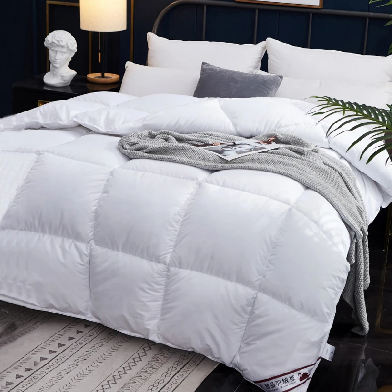 

Winter Quilted Quilts Blanket 95% White Goose Down Soft Goose Down Warm Winter Duvet    Size King Twin Cover