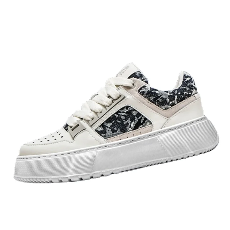 

Мужские сетчатые кроссовки из натуральной кожи, на толстой платформе