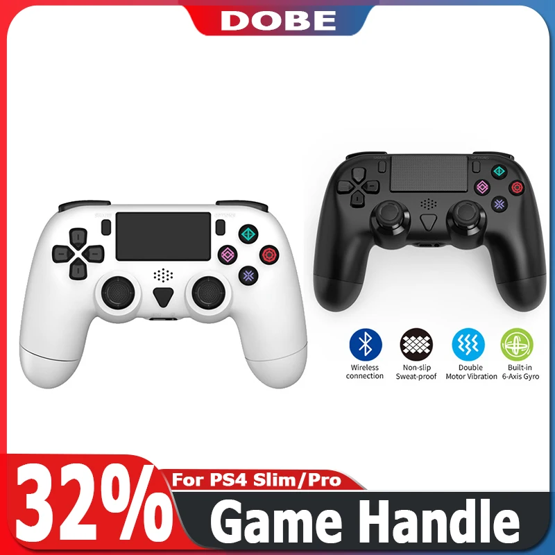 

Game Handle For PS4 Slim/Pro Wireless connection Non-slip Double Motor Vibration Built-in 6-axis Gyro For PS4 Game Accessories