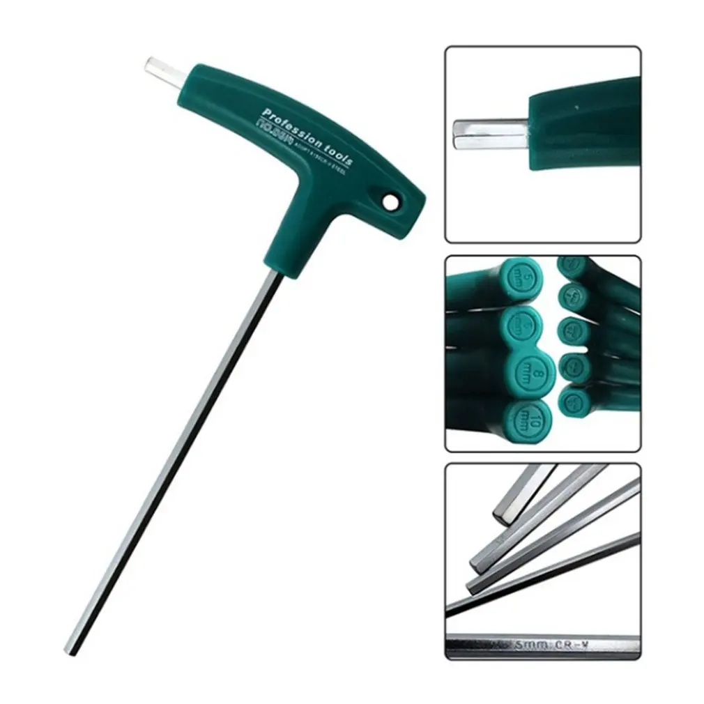 

New Arrival T Type Key Allen Wrench Set With Handle Ball For Bike Car Tool Drop Shipping