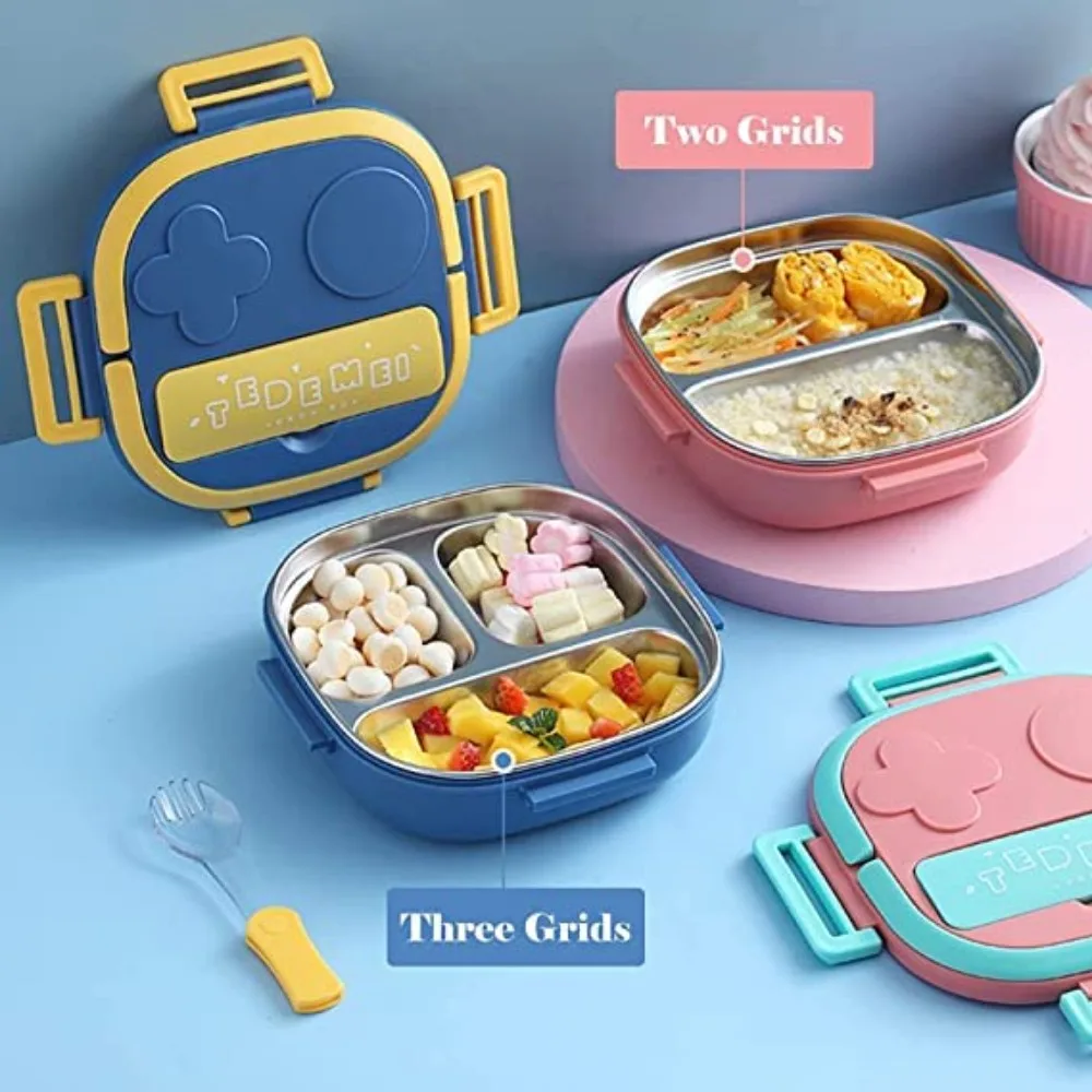 

550ML Portable 304 Stainless Steel Lunch Box Reusable Lunch Dinner Food Containers Leakproof Bento Box for Adults Kids Student
