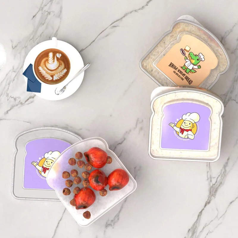 Портативный Ланч-бокс В Форме Тостов С Крышкой Большая Вместительная Коробка Для