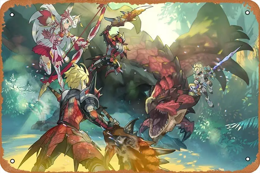 Hunter Rathalos Euden Dragalia Lost Berserker Sarisse Vanessa Игровой постер Домашнее настенное