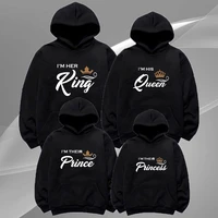 autumn and winter hoodie new queen prince princess logo print family sweater suit couple hoodie parent child sportswear hoodie