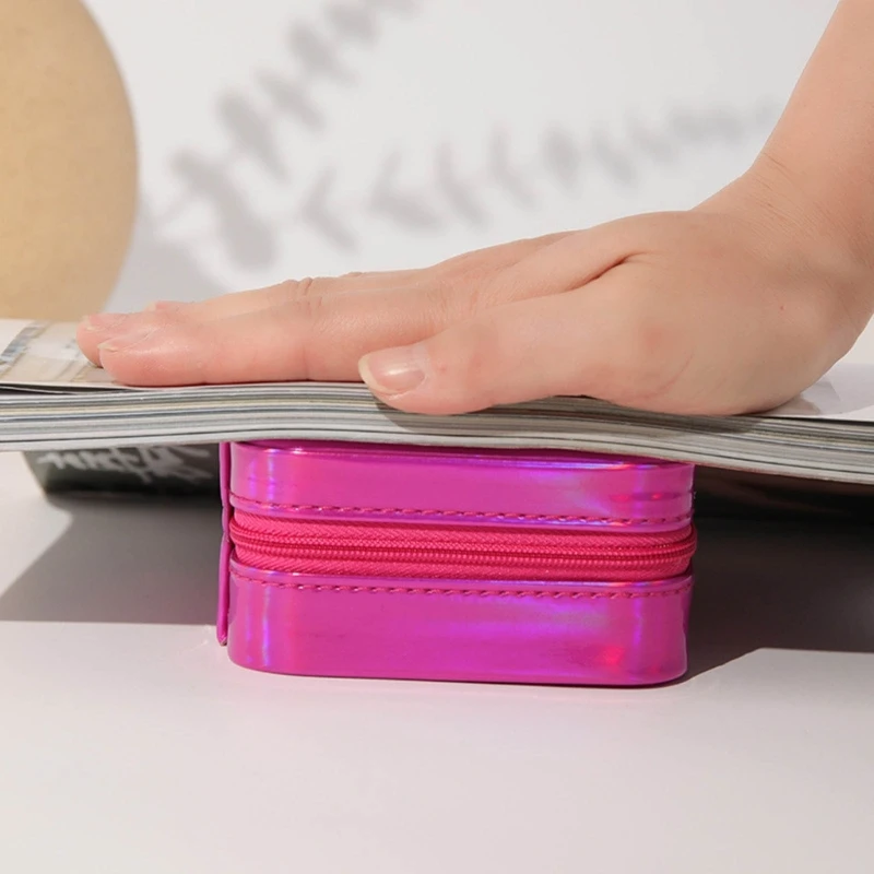 

Шкатулка для драгоценностей из искусственной кожи Маленький портативный органайзер для путешествий Дисплей Держатель для