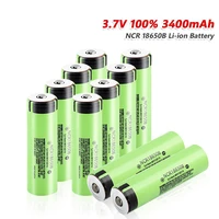 100 new original ncr18650b 3 7v 3400 mah 18650 lithium rechargeable battery for flashlight batteries no pcbpointed