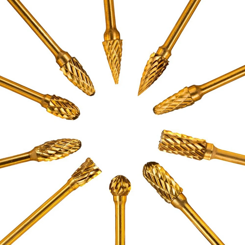 

1 Set Double Cut Titanium Carbide Rotary Burr Set & 50 Pcs 2 Inch Sanding Disc 60-180 Grit Hook And Loop