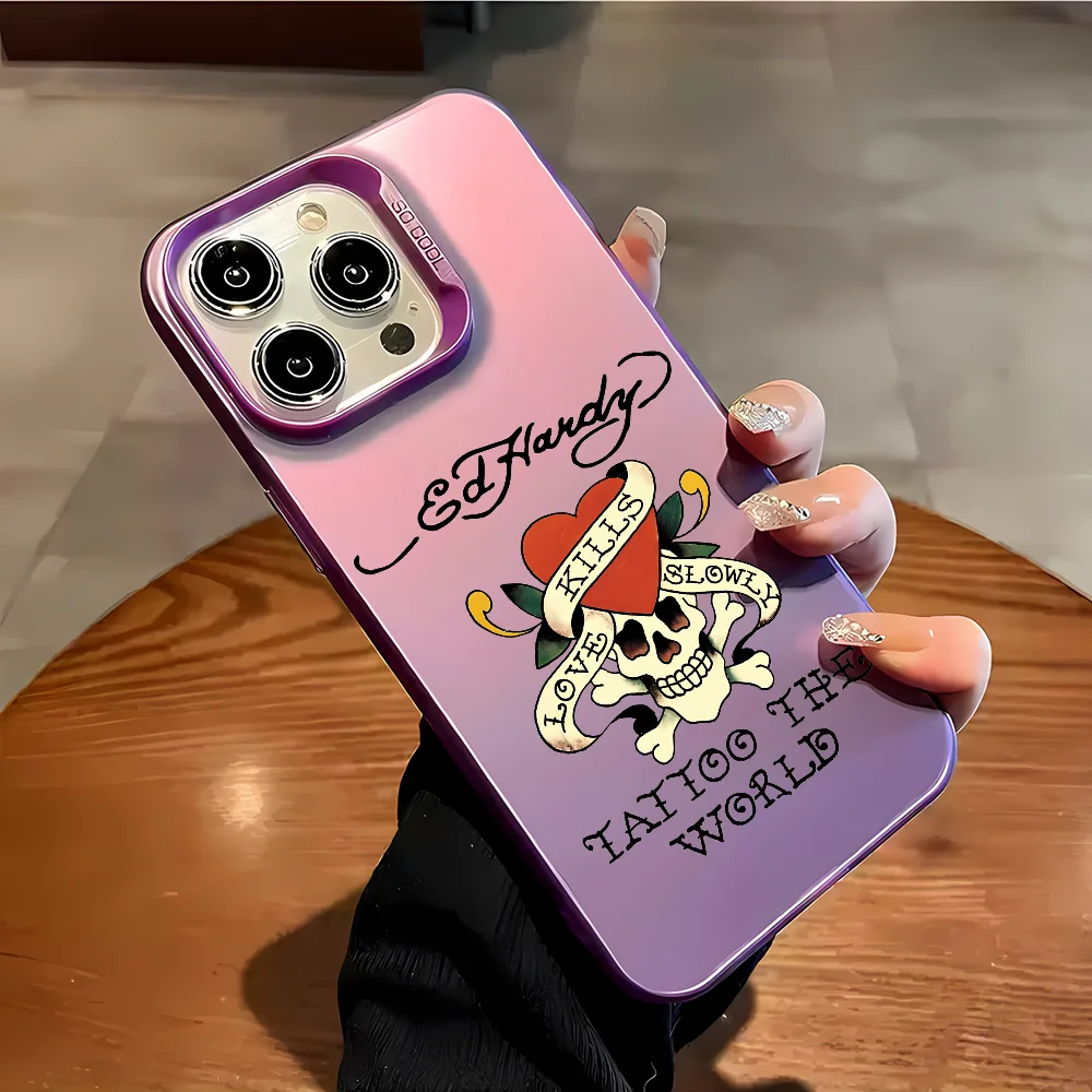 E-Ed H-hardy Чехол для телефона Модный чехол IPhone 16 15 14 Plus 13 12 11 Pro Max X Xs XR 8 7 Матовый